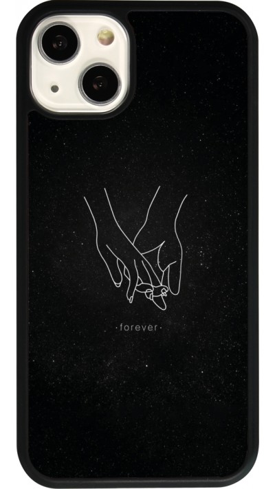 iPhone 13 Case Hülle - Silikon schwarz Valentine 2023 hands forever
