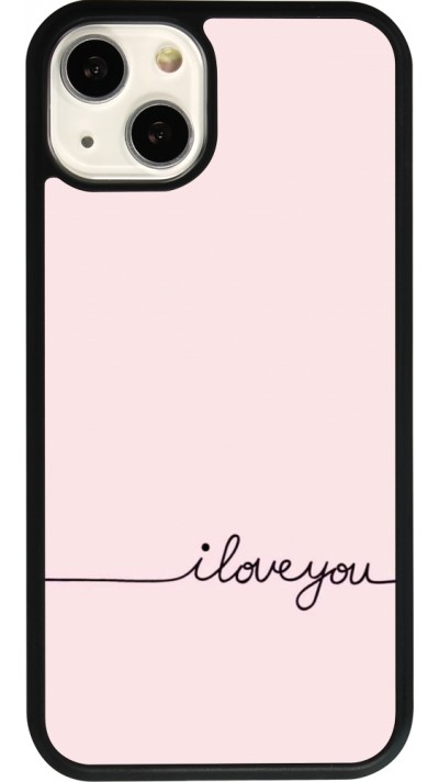 iPhone 13 Case Hülle - Silikon schwarz Valentine 2023 i love you writing