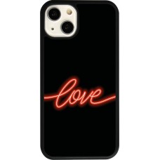 iPhone 13 Case Hülle - Silikon schwarz Valentine 2023 neon love