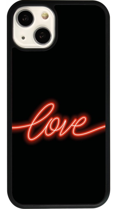 iPhone 13 Case Hülle - Silikon schwarz Valentine 2023 neon love