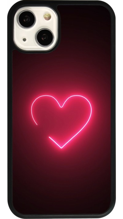 iPhone 13 Case Hülle - Silikon schwarz Valentine 2023 single neon heart