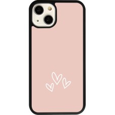 iPhone 13 Case Hülle - Silikon schwarz Valentine 2023 three minimalist hearts