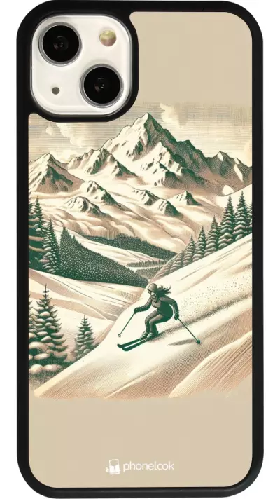 iPhone 13 Case Hülle - Silikon schwarz Vintage Skiberg