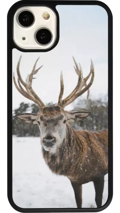 iPhone 13 Case Hülle - Silikon schwarz Winter 25 Winter reindeer