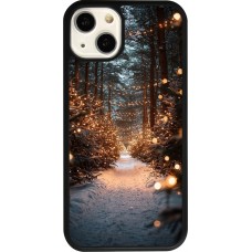 Coque iPhone 13 - Silicone rigide noir Winter 25 Winter snowy road