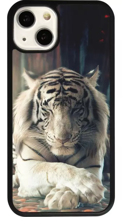 iPhone 13 Case Hülle - Silikon schwarz Zen Tiger