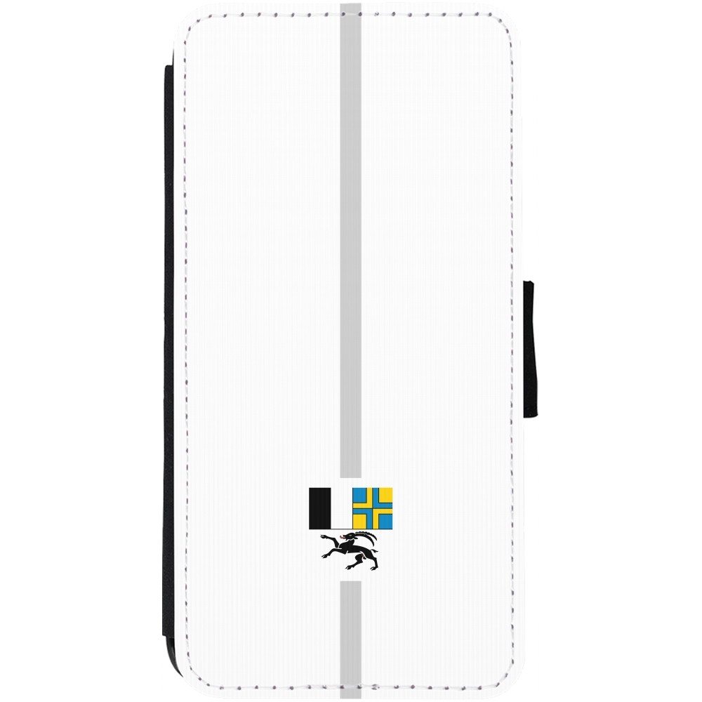 iPhone 13 Case Hülle - Wallet schwarz Kanton GR weiss