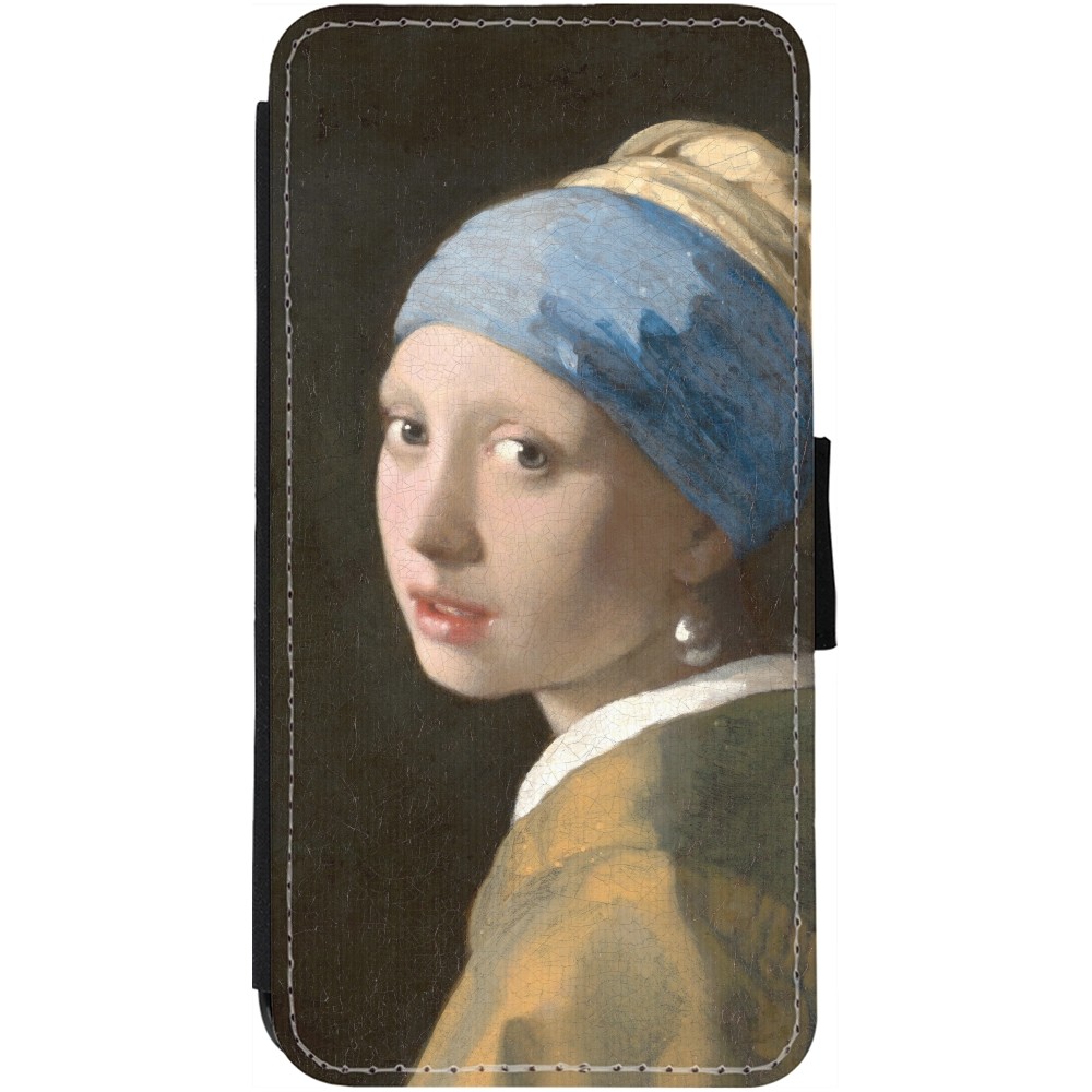 iPhone 13 Case Hülle - Wallet schwarz Kunstbild - Das Mädchen mit dem Perlenohrring - Jan Vermeer