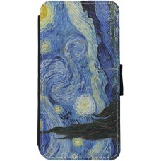 iPhone 13 Case Hülle - Wallet schwarz Kunstbild - Sternennacht - Van Gogh