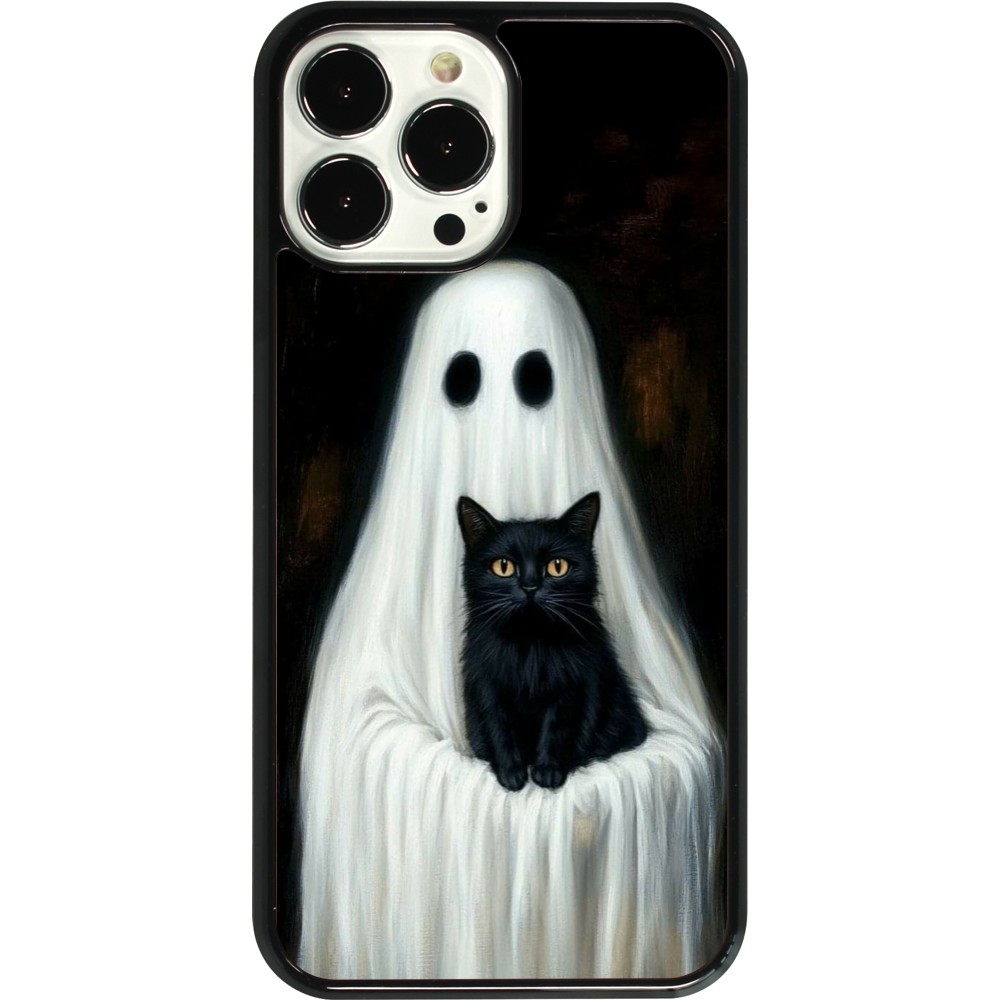 iPhone 13 Pro Max Case Hülle - Halloween 2025 Ghost with black cat