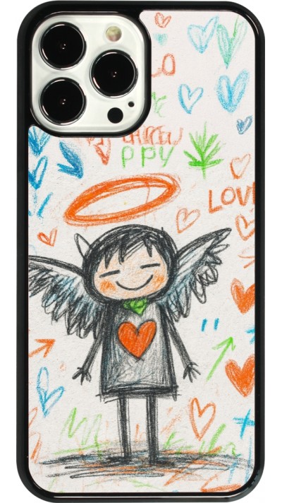 Coque iPhone 13 Pro Max - Little Angel Sketch Love