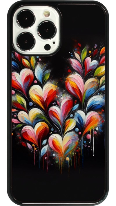 iPhone 13 Pro Max Case Hülle - Valentin 2024 Schwarzes Herz Abstrakt