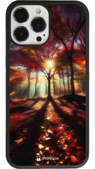 iPhone 13 Pro Max Case Hülle - Silikon schwarz Herbstlicher goldener Glanz