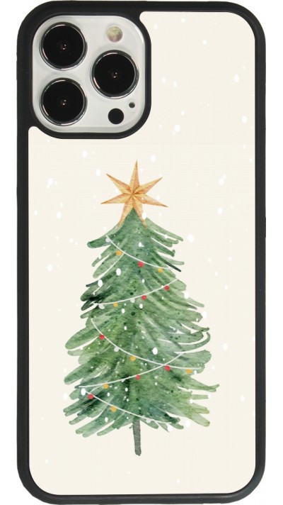 Coque iPhone 13 Pro Max - Silicone rigide noir Christmas 25 Sketch Tree