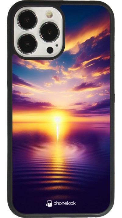iPhone 13 Pro Max Case Hülle - Silikon schwarz Sonnenuntergang gelb violett