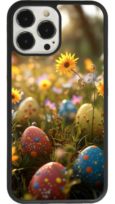 iPhone 13 Pro Max Case Hülle - Silikon schwarz Easter 2026 Decorated eggs