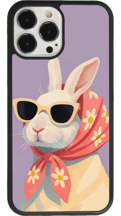 iPhone 13 Pro Max Case Hülle - Silikon schwarz Easter 2026 Rabbit with scarf