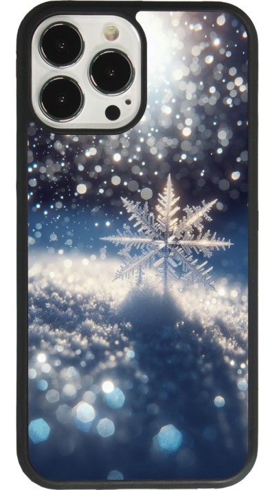 iPhone 13 Pro Max Case Hülle - Silikon schwarz Schneeflocke Solar Glanz