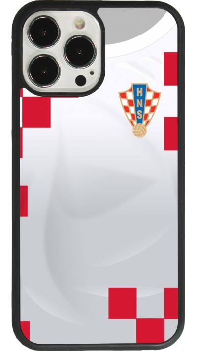 iPhone 13 Pro Max Case Hülle - Silikon schwarz Kroatien 2022 personalisierbares Fussballtrikot