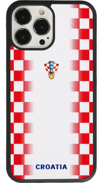 iPhone 13 Pro Max Case Hülle - Silikon schwarz Kroatien 2026 personalisierbares Fussballtrikot