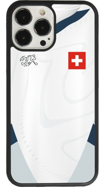 iPhone 13 Pro Max Case Hülle - Silikon schwarz Schweiz Away personalisierbares Fussballtrikot