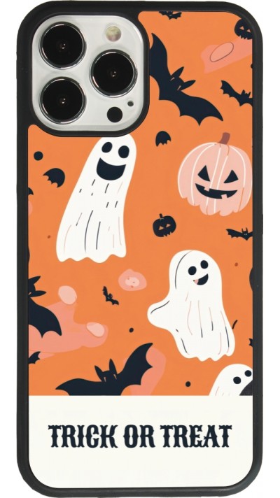 iPhone 13 Pro Max Case Hülle - Silikon schwarz Halloween 2025 Trick treat