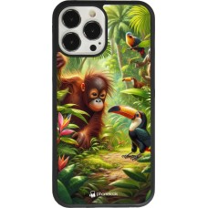 iPhone 13 Pro Max Case Hülle - Silikon schwarz Tropischer Dschungel Tayrona