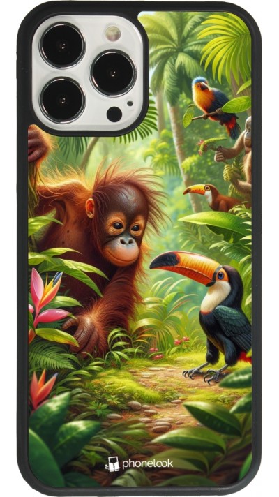 iPhone 13 Pro Max Case Hülle - Silikon schwarz Tropischer Dschungel Tayrona