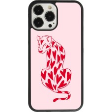 iPhone 13 Pro Max Case Hülle - Silikon schwarz Leopard with hearts 2026