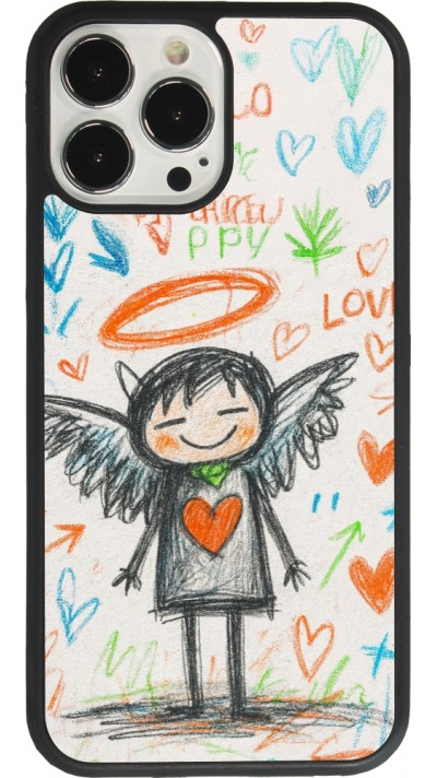 iPhone 13 Pro Max Case Hülle - Silikon schwarz Little Angel Sketch Love