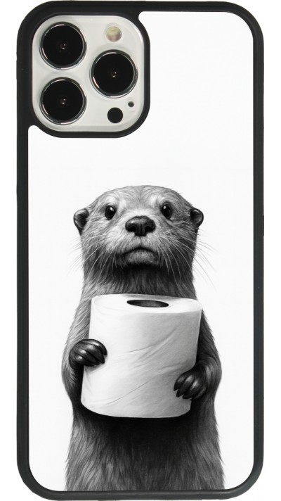 iPhone 13 Pro Max Case Hülle - Silikon schwarz Otter Toilettenpapier