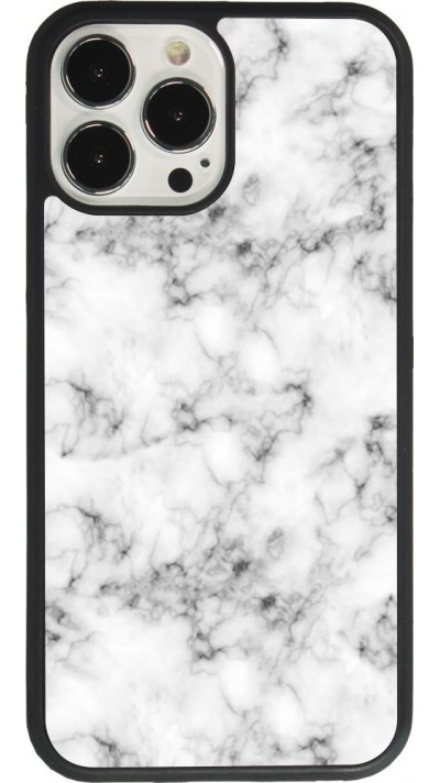 iPhone 13 Pro Max Case Hülle - Silikon schwarz Marble 01