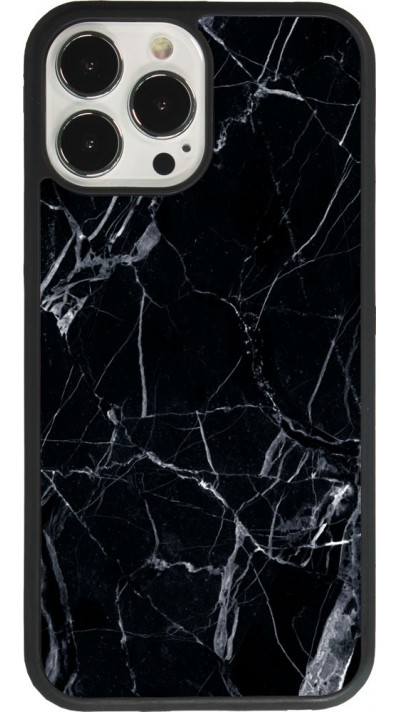 iPhone 13 Pro Max Case Hülle - Silikon schwarz Marble Black 01