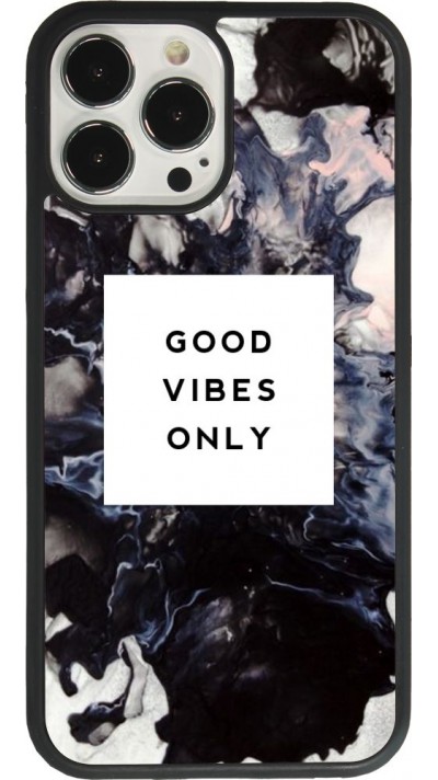 iPhone 13 Pro Max Case Hülle - Silikon schwarz Marble Good Vibes Only