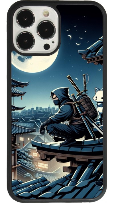 iPhone 13 Pro Max Case Hülle - Silikon schwarz Ninja unter dem Mond