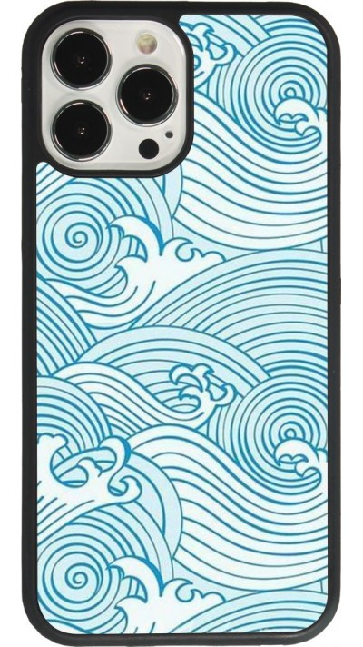 iPhone 13 Pro Max Case Hülle - Silikon schwarz Ocean Waves