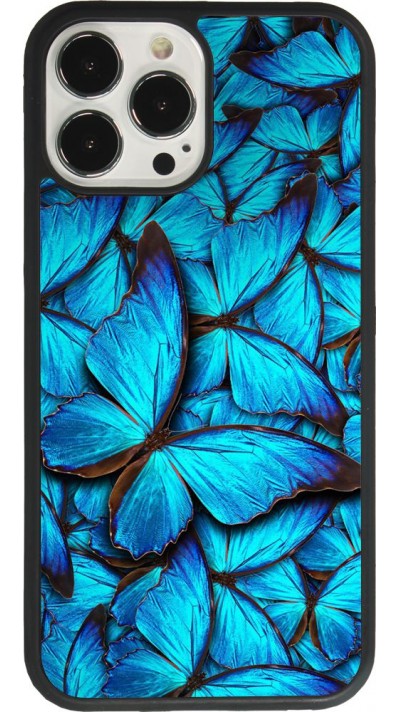 iPhone 13 Pro Max Case Hülle - Silikon schwarz Papillon - Bleu