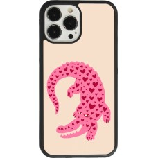 iPhone 13 Pro Max Case Hülle - Silikon schwarz Pink crocodile 2026