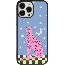 iPhone 13 Pro Max Case Hülle - Silikon schwarz Pink leopard with stars 2026