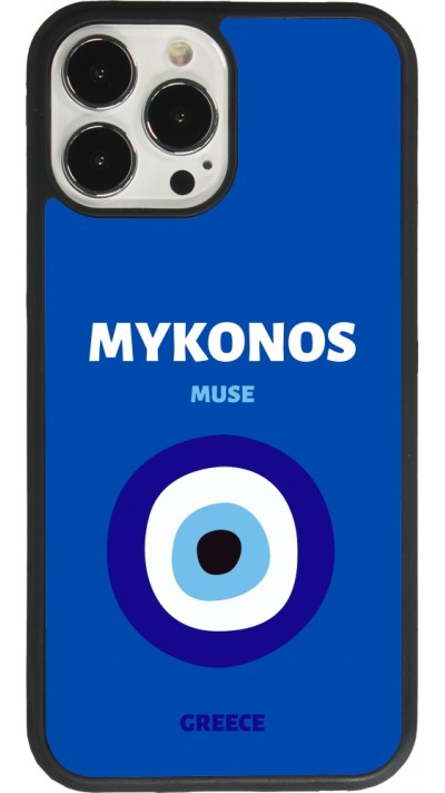 iPhone 13 Pro Max Case Hülle - Silikon schwarz Pop Summer Destination Mykonos