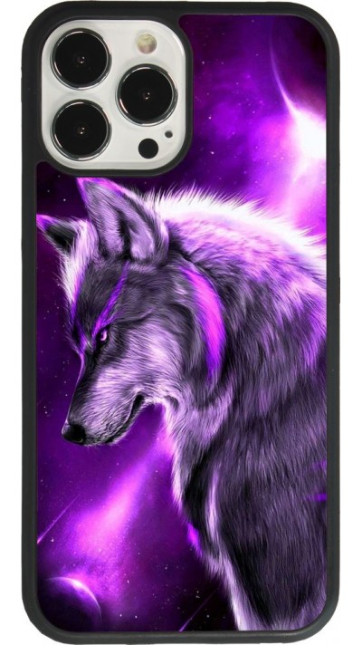 iPhone 13 Pro Max Case Hülle - Silikon schwarz Purple Sky Wolf