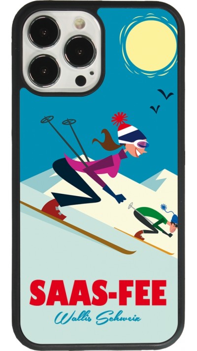 iPhone 13 Pro Max Case Hülle - Silikon schwarz Saas-Fee Ski Downhill