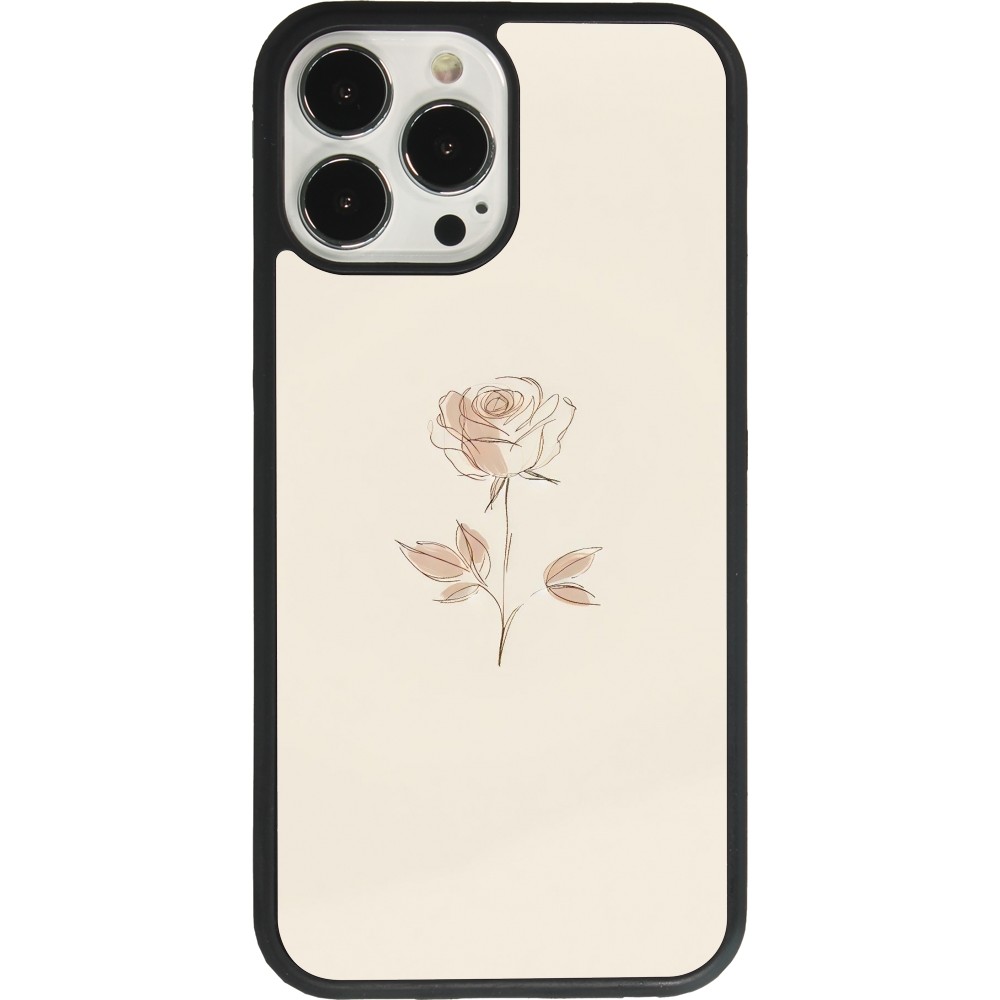 iPhone 13 Pro Max Case Hülle - Silikon schwarz Rosa Sand Minimalistisch