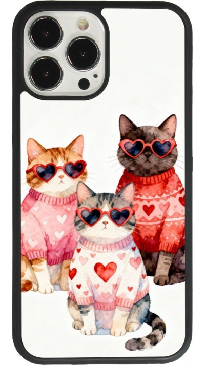 iPhone 13 Pro Max Case Hülle - Silikon schwarz Saint Valentines Day 26 Cat Love