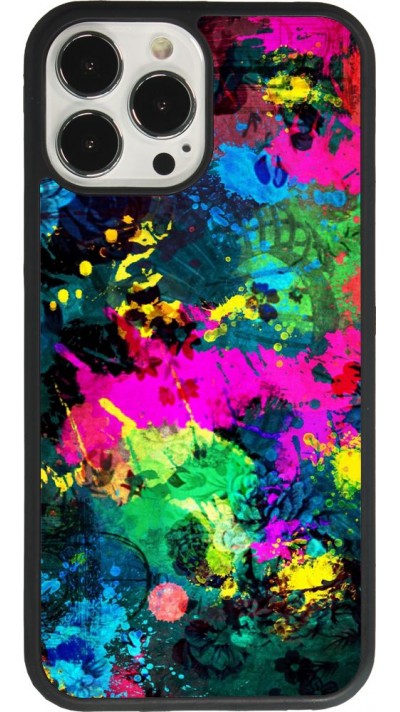 iPhone 13 Pro Max Case Hülle - Silikon schwarz Splash paint