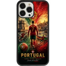 iPhone 13 Pro Max Case Hülle - Silikon schwarz Fussball Portugal splash 2026