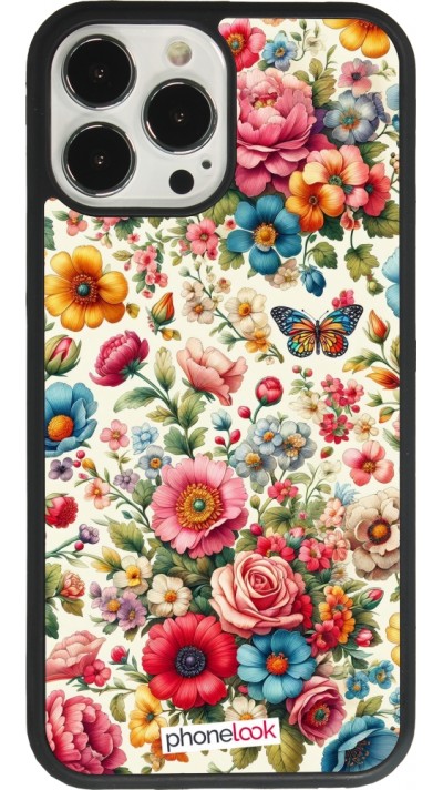 iPhone 13 Pro Max Case Hülle - Silikon schwarz Spring 25 fruehling bluetend