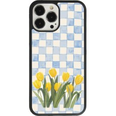 iPhone 13 Pro Max Case Hülle - Silikon schwarz Blue vichy tulips 2026
