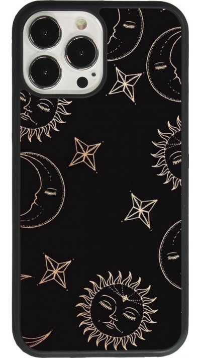 iPhone 13 Pro Max Case Hülle - Silikon schwarz Suns and Moons