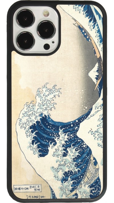 iPhone 13 Pro Max Case Hülle - Silikon schwarz Kunstbild - Die große Welle vor Kanagawa - Hokusai